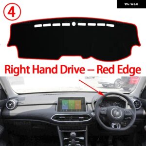 MG HS EHS PHEV 2018 - 23 滑り止めマット ダッシュボード カバー パッド サンシェード ダッシュマットカーペット車ACCESSORIE - Right Hand Red Edge