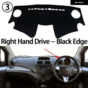 シボレー スパーク 2013 2014 2015 車用インナー ダッシュボード カバー ダッシュマット カーペット サンシェード ボード ダッシュマット LHD RHD - Right Hand Black