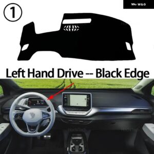 フォルクスワーゲン VW ID.4 CROZZ 2021-2024 滑り止めマット ダッシュボード カバー パッド サンシェード ダッシュマットカーペットカーアクセサリー - Left Hand Black
