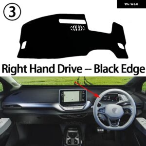 フォルクスワーゲン VW ID.4 CROZZ 2021-2024 滑り止めマット ダッシュボード カバー パッド サンシェード ダッシュマットカーペットカーアクセサリー - Right Hand Black