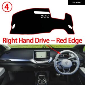 フォルクスワーゲン VW ID.4 CROZZ 2021-2024 滑り止めマット ダッシュボード カバー パッド サンシェード ダッシュマットカーペットカーアクセサリー - Right Hand Red Edge