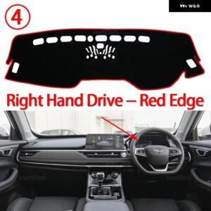 CHERY TIGGO 8 2022-2023 車内 ダッシュボード カバー ダッシュマット カーペット サンシェード ボード ダッシュマット LHD RHD カーペットラグ - Right Hand Red Edge
