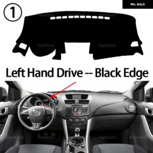マツダ BT50 UP UR 2012 - 15 20126 2017 2018 2019 自動車 ダッシュボード カバー ダッシュマットボード パッド カーペットダッシュマット UVカットマット - Left Hand Black