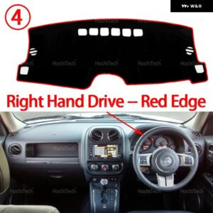 ジープ パトリオット 2011-2017 ダッシュボード カバー ダッシュマット ボード パッド カーペット ダッシュマット UVカットマット 滑り止めカーアクセサリー - Right Hand Red Edge