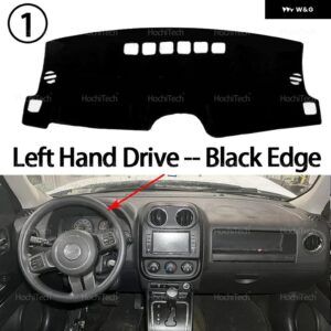 ジープ パトリオット 2011-2017 ダッシュボード カバー ダッシュマット ボード パッド カーペット ダッシュマット UVカットマット 滑り止めカーアクセサリー - Left Hand Black