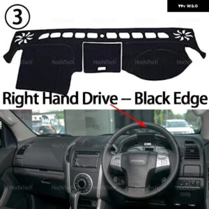車 ダッシュボード カバー ダッシュボード マット カーペット ISUZU MU X D-MAX 2012-2018 サンシェード クッション 滑り止めアクセサリー - Right Hand Black