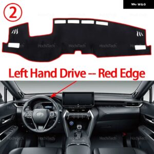トヨタ ハリアー XU80 2020 - 24 2025 滑り止めマット ダッシュボード カバー パッド サンシェード ダッシュマット カーペット カーアクセサリー - Left Hand Red Edge