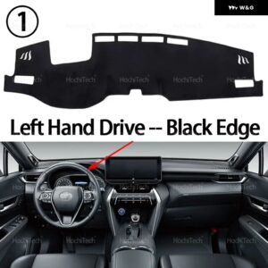 トヨタ ハリアー XU80 2020 - 24 2025 滑り止めマット ダッシュボード カバー パッド サンシェード ダッシュマット カーペット カーアクセサリー - Left Hand Black