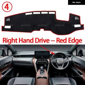 トヨタ ハリアー XU80 2020 - 24 2025 滑り止めマット ダッシュボード カバー パッド サンシェード ダッシュマット カーペット カーアクセサリー - Right Hand Red Edge