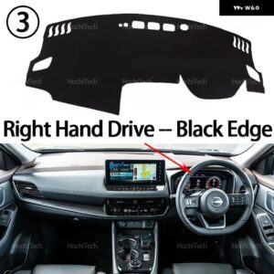 自動車 ダッシュボード カバー ダッシュマットボード パッド カーペット ダッシュマット UVカットマット 日産 ローグ エクストレイル T33 2021 - 24 2025 - Right Hand Black