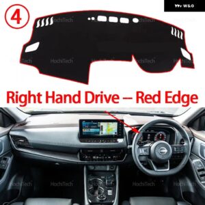 自動車 ダッシュボード カバー ダッシュマットボード パッド カーペット ダッシュマット UVカットマット 日産 ローグ エクストレイル T33 2021 - 24 2025 - Right Hand Red Edge