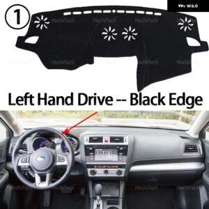 スバル レガシィ BN BS 2015 - 19 滑り止めマット ダッシュボード カバー パッド サンシェード ダッシュマットカーペットカーアクセサリー - Left Hand Black