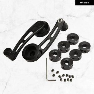 2個 汎用 シルバー/ブラック 車用 合金 ウィンドウロッカーハンドル ウィンドウ ハンドクランク ウィンドウロッカー - black