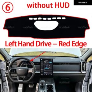 車 ダッシュボード カバー 遮光 パッド 紫外線カットカーペット 滑り止めマット CHERY JAECOO J7 2023 2024 内装アクセサリー - LHD Red No HUD2