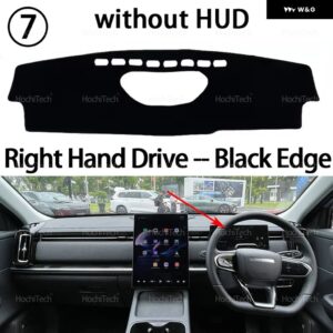 車 ダッシュボード カバー 遮光 パッド 紫外線カットカーペット 滑り止めマット CHERY JAECOO J7 2023 2024 内装アクセサリー - RHD Red No HUD