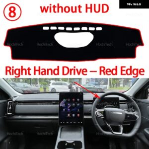 車 ダッシュボード カバー 遮光 パッド 紫外線カットカーペット 滑り止めマット CHERY JAECOO J7 2023 2024 内装アクセサリー - RHD Red No HUD3