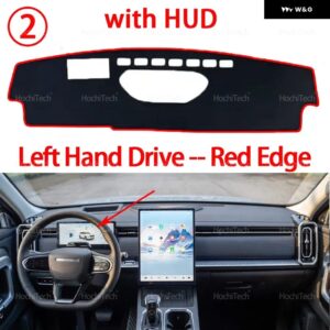 車 ダッシュボード カバー 遮光 パッド 紫外線カットカーペット 滑り止めマット CHERY JAECOO J7 2023 2024 内装アクセサリー - LHD Red With HUD