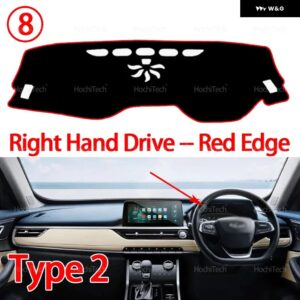 CHERY TIGGO 3 4 5X PRO 2017-2025 ダッシュボード カバー ダッシュボード マット カーペット パッド シェード ケープ ブランケット アクセサリー - Type 2 RHD Red