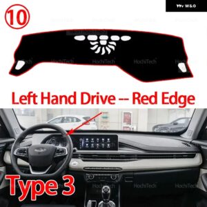 CHERY TIGGO 3 4 5X PRO 2017-2025 ダッシュボード カバー ダッシュボード マット カーペット パッド シェード ケープ ブランケット アクセサリー - Type 3 LHD Red