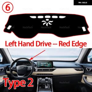 CHERY TIGGO 3 4 5X PRO 2017-2025 ダッシュボード カバー ダッシュボード マット カーペット パッド シェード ケープ ブランケット アクセサリー - Type 2 LHD Red