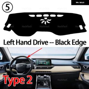 CHERY TIGGO 3 4 5X PRO 2017-2025 ダッシュボード カバー ダッシュボード マット カーペット パッド シェード ケープ ブランケット アクセサリー - Type 2 LHD Black