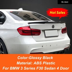 BMW 3シリーズ F30 F35 318I 320I 325I 330I セダン 4D M4 スタイル ABSリア トランク リッド ダックテールリップ カースポイラー ウィング アクセサリー - Glossy Black