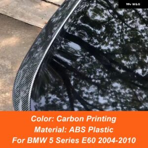 リア トランク リッド ブーツ ダックテールリップスポイラー ウィング BMW 5シリーズ E60 520I 525I 530I 2004-2010 MP スタイル - Carbon Printing