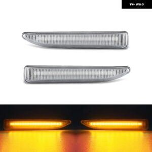 BMW 7シリーズ E65 E66 E67 2001-2008 クリアスモークレンズ LEDサイドマーカーランプ フェンダーウィンカー ダイナミック アンバー ライト - Clear Normal Amber