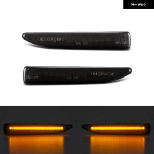 BMW 7シリーズ E65 E66 E67 2001-2008 クリアスモークレンズ LEDサイドマーカーランプ フェンダーウィンカー ダイナミック アンバー ライト - Smoked Normal Amber