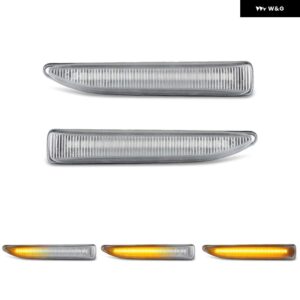 BMW 7シリーズ E65 E66 E67 2001-2008 クリアスモークレンズ LEDサイドマーカーランプ フェンダーウィンカー ダイナミック アンバー ライト - Clear Dynamic Amber