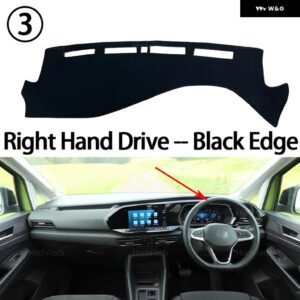 フォルクスワーゲン VW キャディ 5 ライフ カーゴ 2021-2025 滑り止めマット ダッシュボード カバー パッド サンシェード ダッシュマット カーペット - Right Hand Black