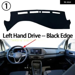 フォルクスワーゲン VW キャディ 5 ライフ カーゴ 2021-2025 滑り止めマット ダッシュボード カバー パッド サンシェード ダッシュマット カーペット - Left Hand Black