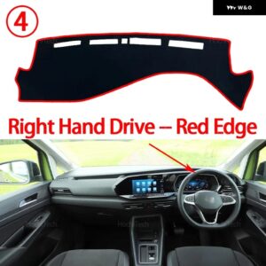 フォルクスワーゲン VW キャディ 5 ライフ カーゴ 2021-2025 滑り止めマット ダッシュボード カバー パッド サンシェード ダッシュマット カーペット - Right Hand Red Edge