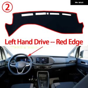 フォルクスワーゲン VW キャディ 5 ライフ カーゴ 2021-2025 滑り止めマット ダッシュボード カバー パッド サンシェード ダッシュマット カーペット - Left Hand Red Edge