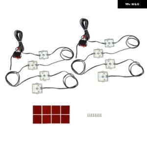 8/10個 汎用 トラック ベッドライト ホワイトLEDライト 防水 ランプ シボレー ダッジ ピックアップ GMC - 8pcs