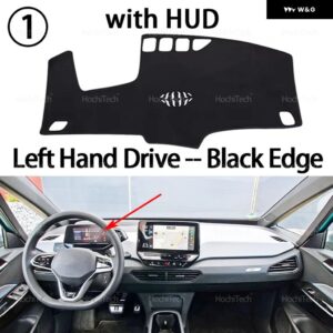 ダッシュボード カバー パッド カーライナー 紫外線防止マット サンシェード ダッシュマット カーペット ダッシュ フォルクスワーゲン VW ID.3 ID3 2019 - - LHD Black With HUD