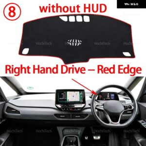 ダッシュボード カバー パッド カーライナー 紫外線防止マット サンシェード ダッシュマット カーペット ダッシュ フォルクスワーゲン VW ID.3 ID3 2019 - - RHD Red No HUD