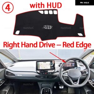 ダッシュボード カバー パッド カーライナー 紫外線防止マット サンシェード ダッシュマット カーペット ダッシュ フォルクスワーゲン VW ID.3 ID3 2019 - - RHD Red With HUD