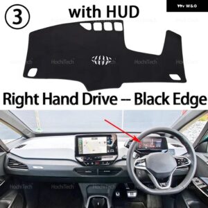 ダッシュボード カバー パッド カーライナー 紫外線防止マット サンシェード ダッシュマット カーペット ダッシュ フォルクスワーゲン VW ID.3 ID3 2019 - - RHD Black With HUD