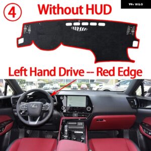 レクサス NX AZ20 NX200 NX250 NX260 NX350 NX350H 2022-2025 車用 ダッシュボード カバー 光避け パッド 計器プラットフォームカバー マット - Left Red No HUD