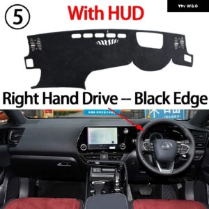 レクサス NX AZ20 NX200 NX250 NX260 NX350 NX350H 2022-2025 車用 ダッシュボード カバー 光避け パッド 計器プラットフォームカバー マット - Right Black with HUD