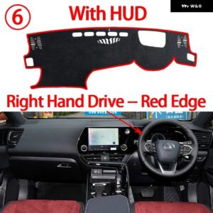 レクサス NX AZ20 NX200 NX250 NX260 NX350 NX350H 2022-2025 車用 ダッシュボード カバー 光避け パッド 計器プラットフォームカバー マット - Right Red with HUD