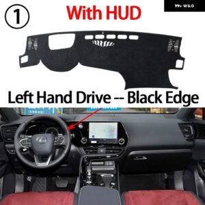 レクサス NX AZ20 NX200 NX250 NX260 NX350 NX350H 2022-2025 車用 ダッシュボード カバー 光避け パッド 計器プラットフォームカバー マット - Left Black with HUD