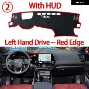 レクサス NX AZ20 NX200 NX250 NX260 NX350 NX350H 2022-2025 車用 ダッシュボード カバー 光避け パッド 計器プラットフォームカバー マット - Left Red with HUD