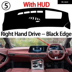 ダッシュボード カバー MG MG 7 MG7 2022 2023 2024 2025 2026 車用 ダッシュボード カバー ダッシュボード マット カーペット パッド サンシェード ケープ - Right Black with HUD