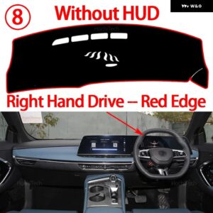 ダッシュボード カバー MG MG 7 MG7 2022 2023 2024 2025 2026 車用 ダッシュボード カバー ダッシュボード マット カーペット パッド サンシェード ケープ - Right Red No HUD