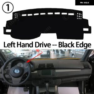 BMW X5 E53 1999 - 06 車 ダッシュボード カバー 光を避ける パッド 計器 パネル マット カーペット - Left Hand Black