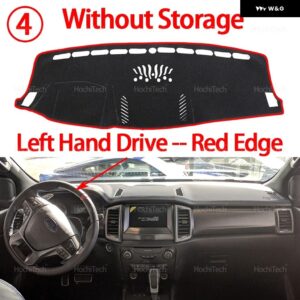 フォード エベレスト レンジャー P375 2015-2022 車用 ダッシュボード カバー ダッシュマット サンシェード 滑り止め パッド 内装アクセサリー - LHD Red No Hole