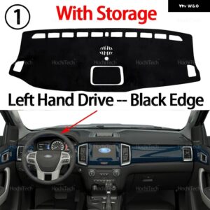 フォード エベレスト レンジャー P375 2015-2022 車用 ダッシュボード カバー ダッシュマット サンシェード 滑り止め パッド 内装アクセサリー - LHD Black With Hole