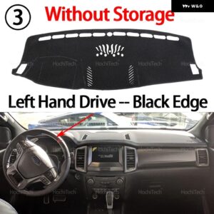 フォード エベレスト レンジャー P375 2015-2022 車用 ダッシュボード カバー ダッシュマット サンシェード 滑り止め パッド 内装アクセサリー - LHD Black No Hole